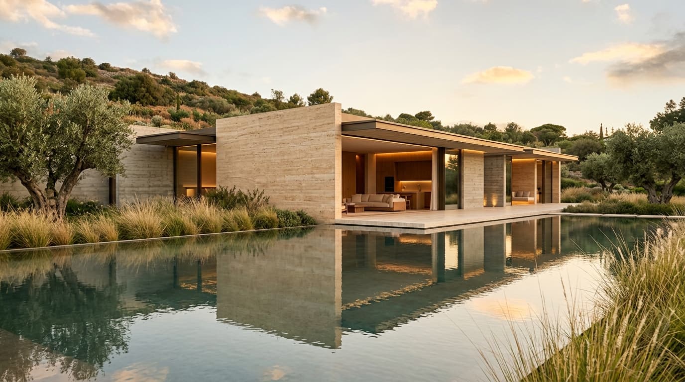 Aurelia Digital Experience — Exterior Pavilion & Reflecting Pool